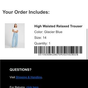 Express Sky Blue High Rise Wide Leg Trousers